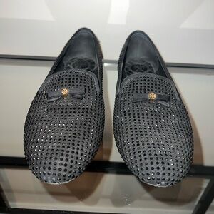 Kate Spade Black Rhinestone Loafers